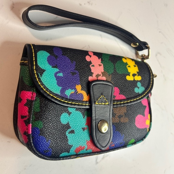Disney Dooney & Bourke Multicolor Mickey Rare Wristlet – Like New - Picture 3 of 11